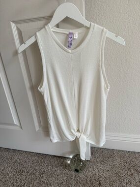 Alya Cream Tie-Front Tank Top